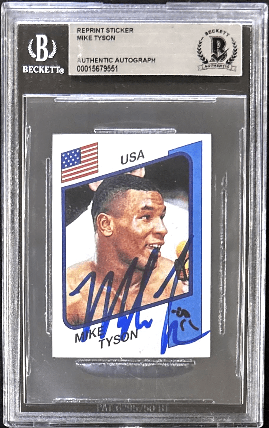 Mike Tyson Signed Reprint Rookie Trading Card Beckett 15679551