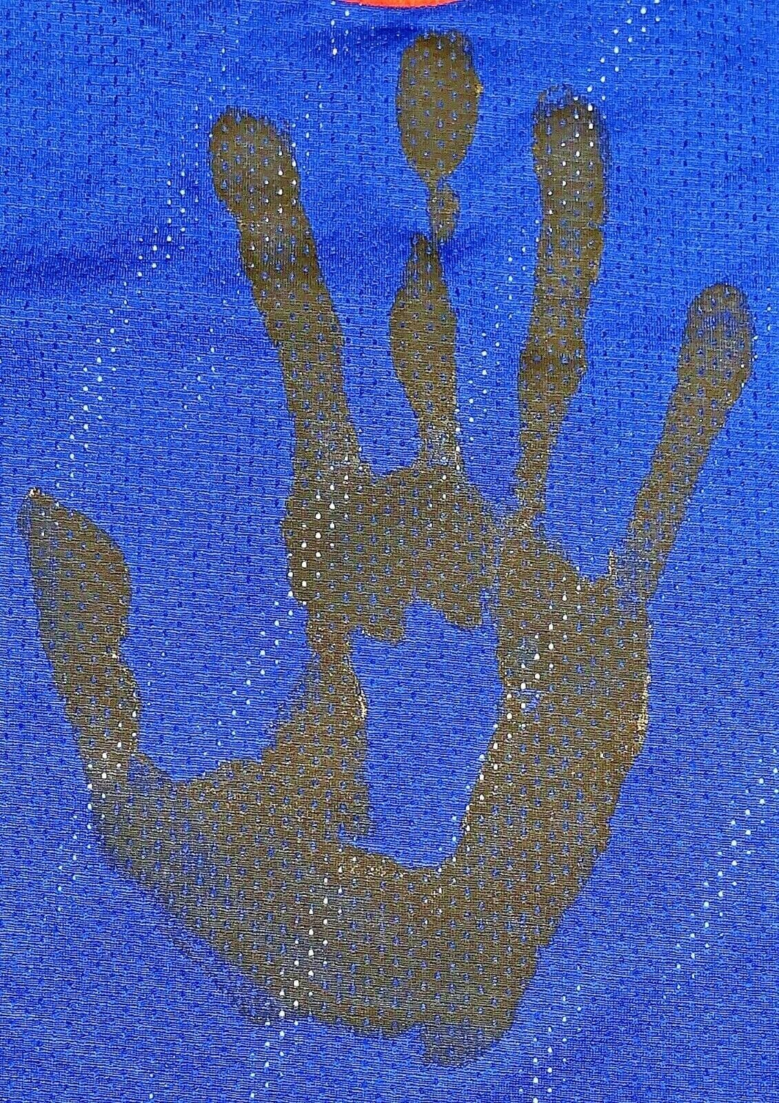 Julius Erving Dr. J Handprint Signed Autographed Blue Jersey JSA Authen Z65899 - Image 4