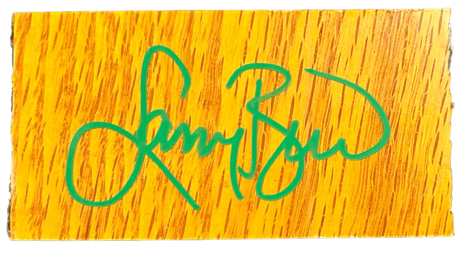 LARRY BIRD SIGNED BOSTON GARDEN PARQUET COURT FLOOR JSA 4x2x1