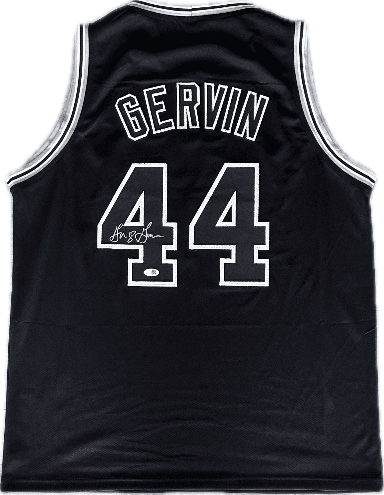 George Gervin Signed Autographed Black Jersey JSA Authenticated