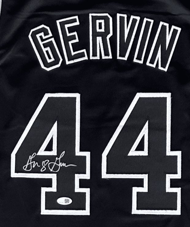 George Gervin Signed Autographed Black Jersey JSA Authenticated - Image 2