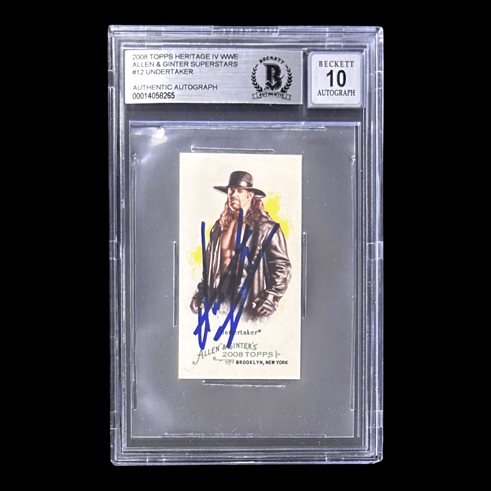 UNDERTAKER SIGNED 2008 TOPPS HERITAGE IV WWE ALLEN & GINTER Card 12 BAS 14058265