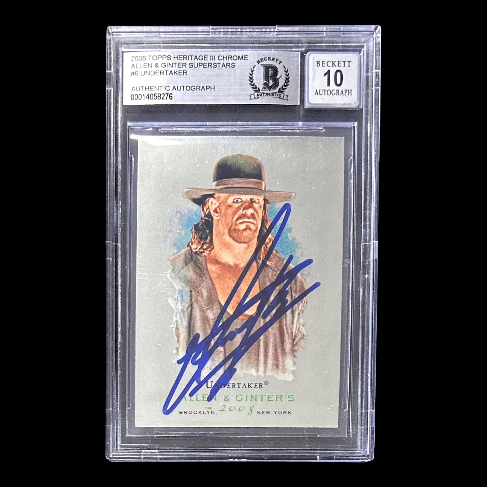 UNDERTAKER SIGNED 2008 TOPPS HERITAGE III WWE ALLEN & GINTER Card 6 BAS 14058276