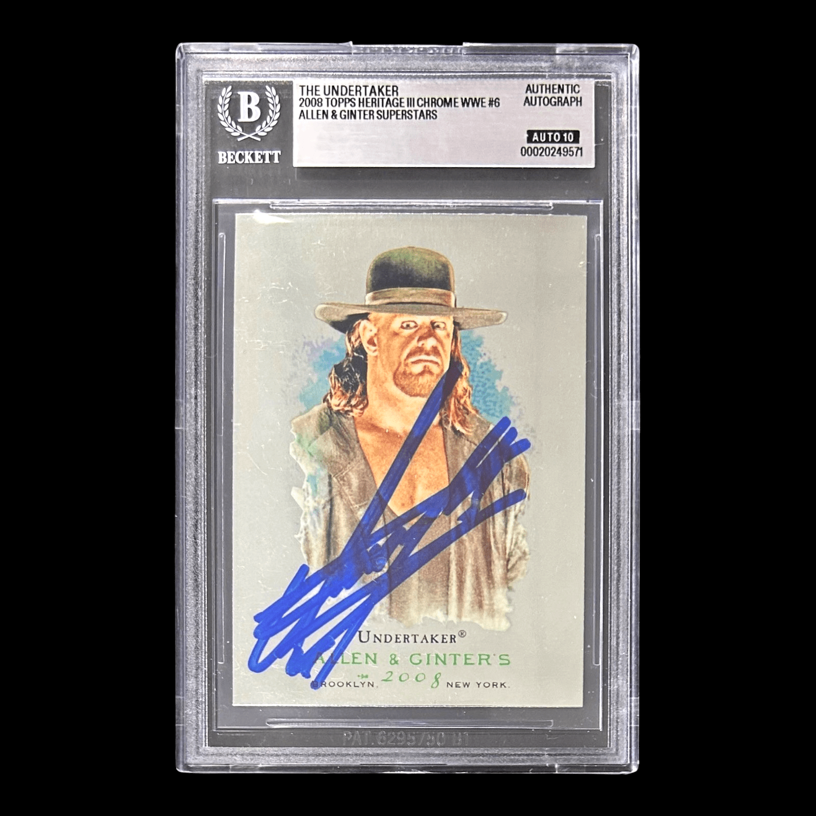 UNDERTAKER SIGNED 2008 TOPPS HERITAGE III WWE ALLEN & GINTER Card 6 BAS 20249571