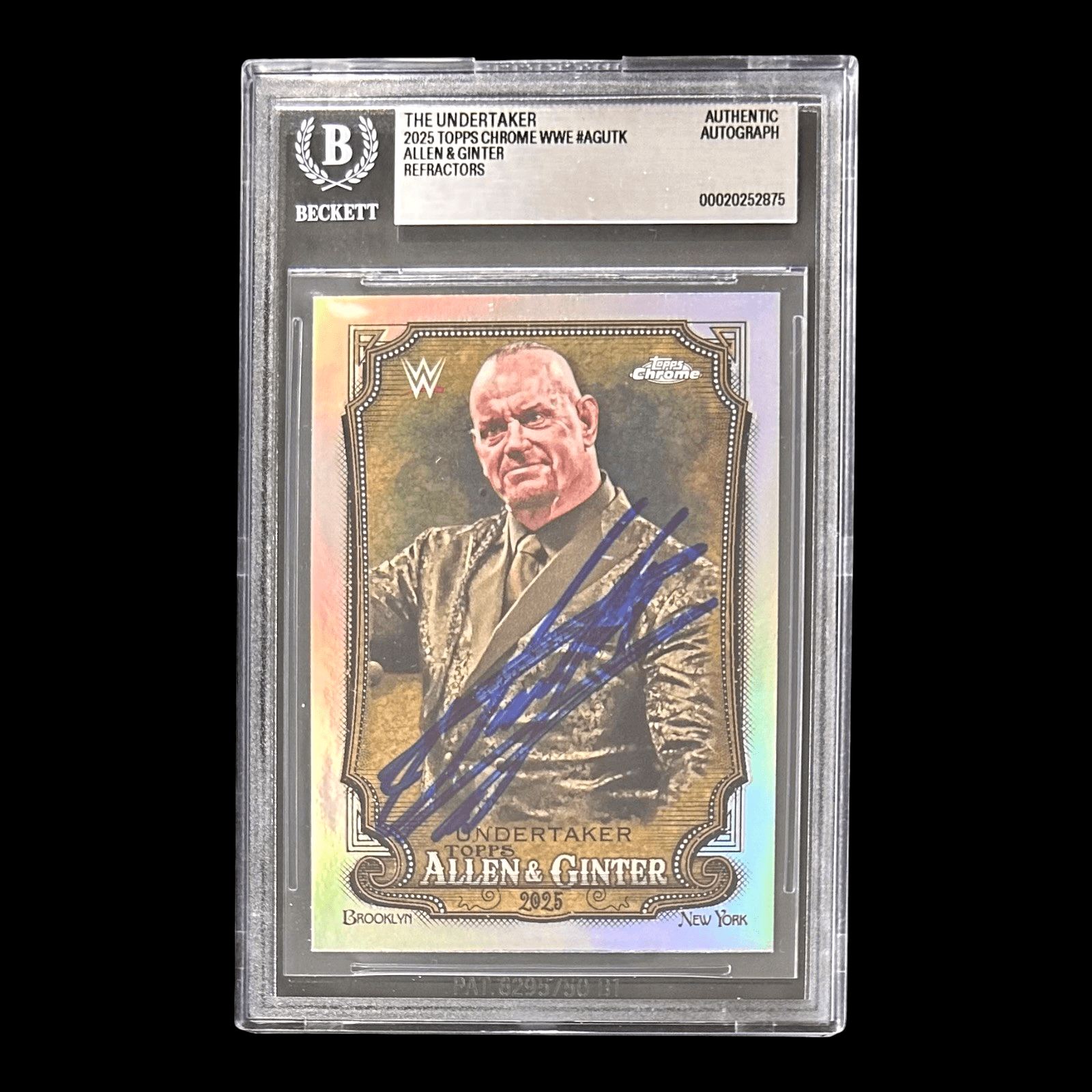 UNDERTAKER SIGNED 2025 TOPPS CHROME WWE ALLEN & GINTER Card #AGUTK BAS 20252875