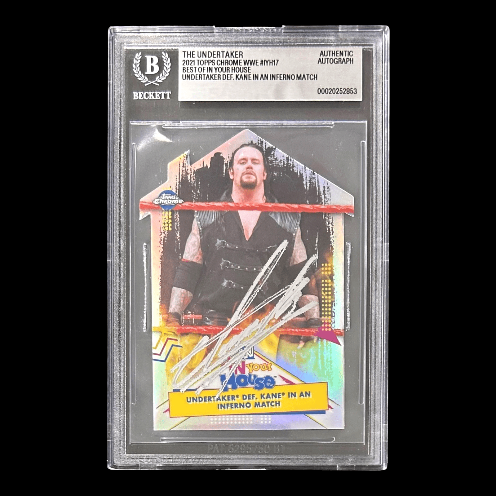 THE UNDERTAKER SIGNED 2021 TOPPS CHROME WWE Card #IYH17 BECKETT 20252853