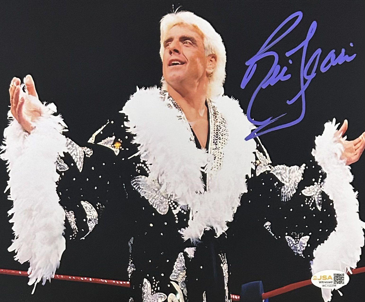 RIC FLAIR AUTOGRAPHED 8x10 Photo JSA AUTHENTICATED WWE WCW #11 PURPLE