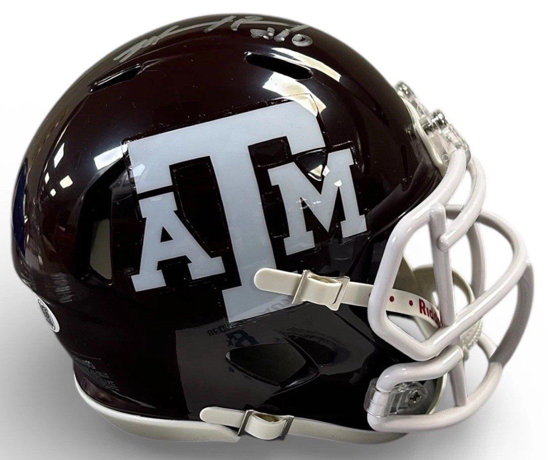 MARCEL REED AUTOGRAPHED MAROON TEXAS A&M SPEED MINI HELMET JSA SILVER #10 - Image 2