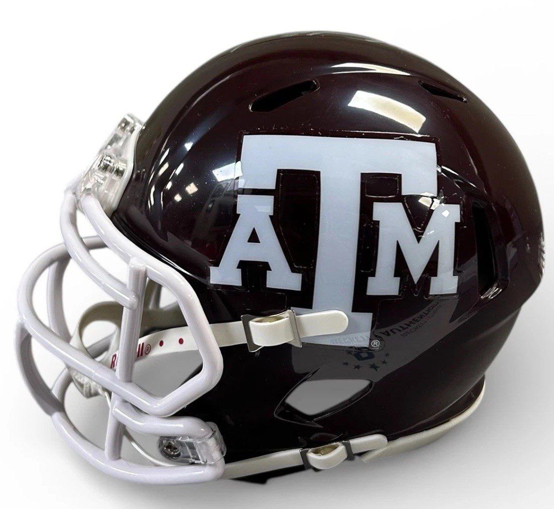 MARCEL REED AUTOGRAPHED MAROON TEXAS A&M SPEED MINI HELMET JSA SILVER #10 - Image 4