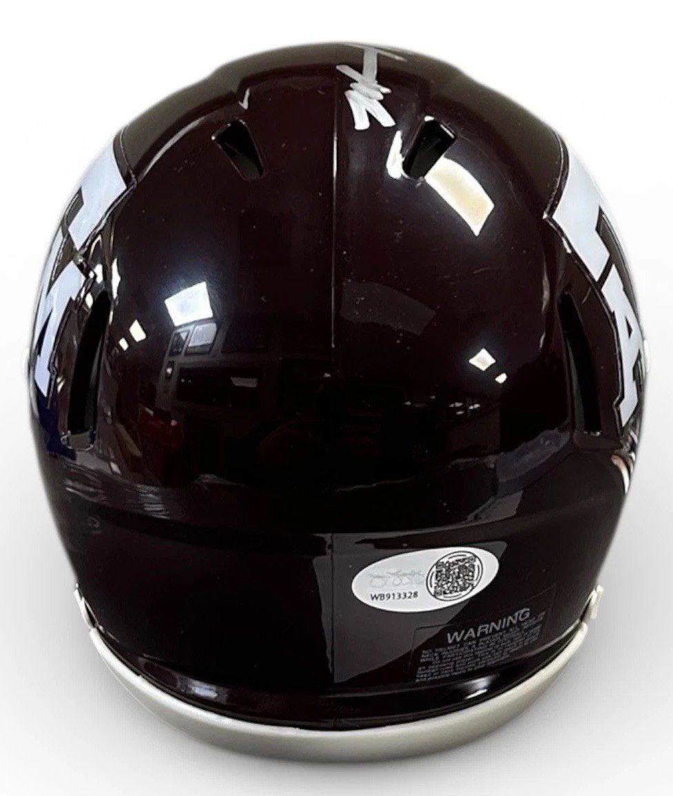 MARCEL REED AUTOGRAPHED MAROON TEXAS A&M SPEED MINI HELMET JSA SILVER #10 - Image 5