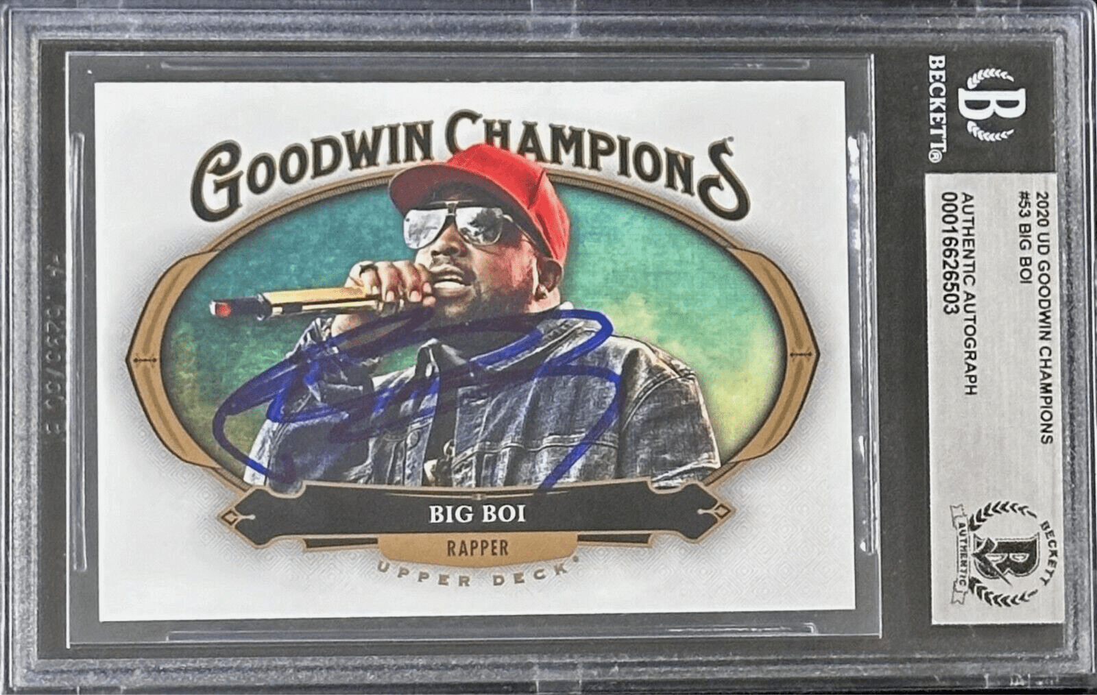 Big Boi Signed 2020 Upper Deck Goodwin Champions Card #53 Beckett 1662503