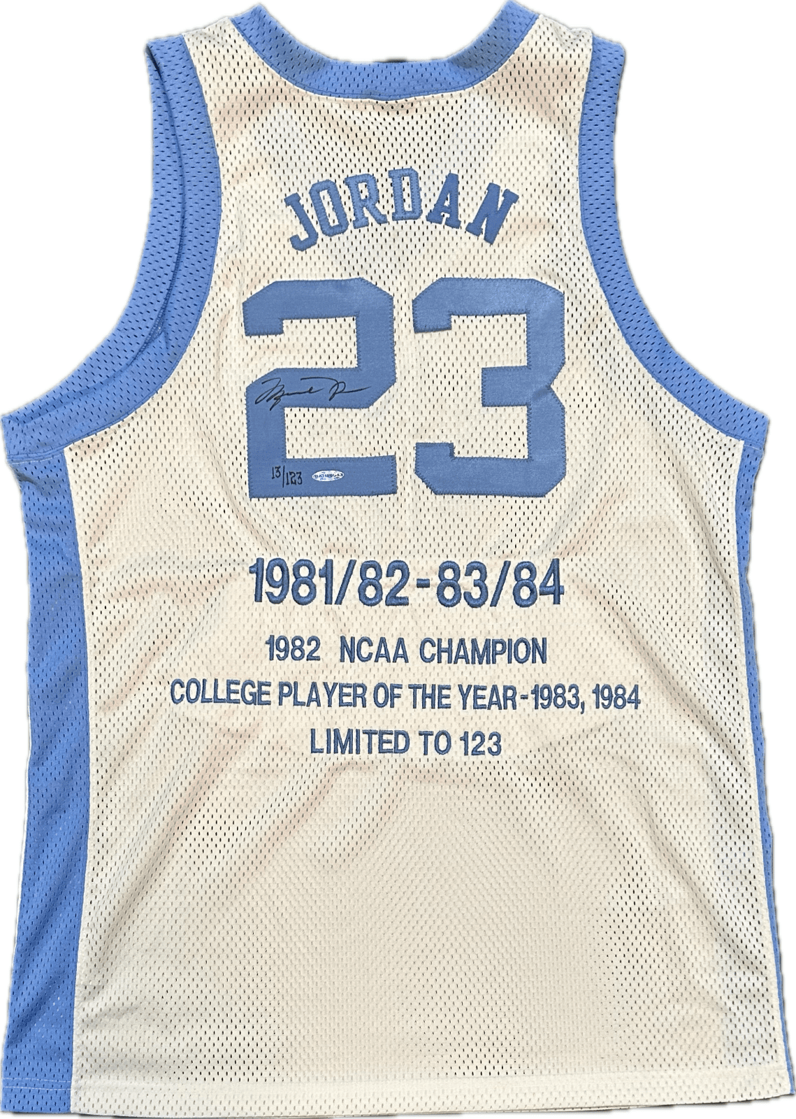 Michael Jordan Signed White North Carolina Limited NCAA Jersey Upper Deck & GOAT