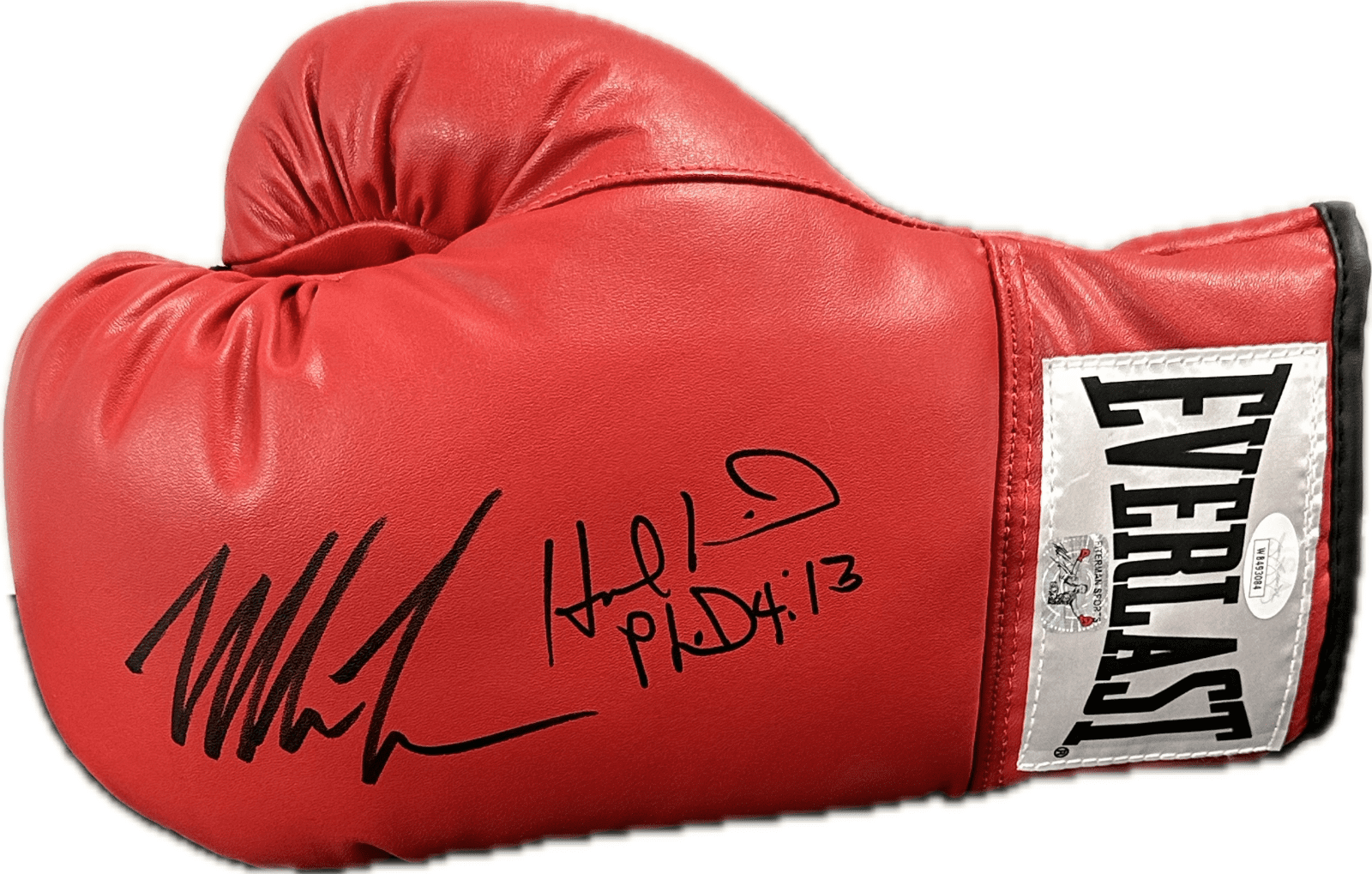 Mike Tyson & Evander Holyfield Signed Autograph Red Boxing Leather Glove JSA L