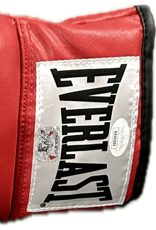 Mike Tyson & Evander Holyfield Signed Autograph Red Boxing Leather Glove JSA L - Image 2