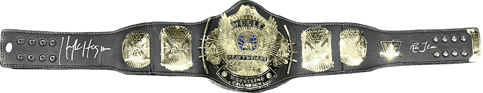 Hulk Hogan Ric Flair Signed Autographed Black & Gold Belt JSA Authentic