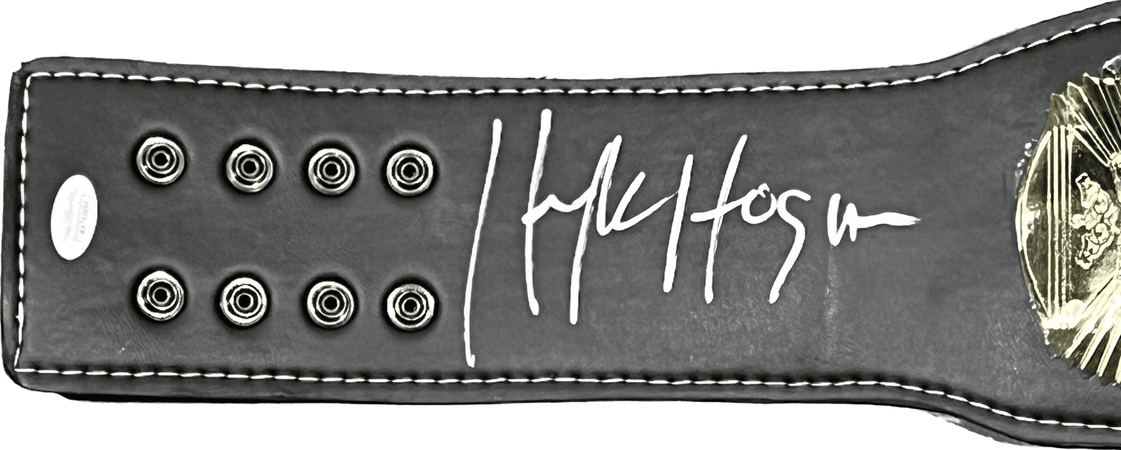 Hulk Hogan Ric Flair Signed Autographed Black & Gold Belt JSA Authentic - Image 2