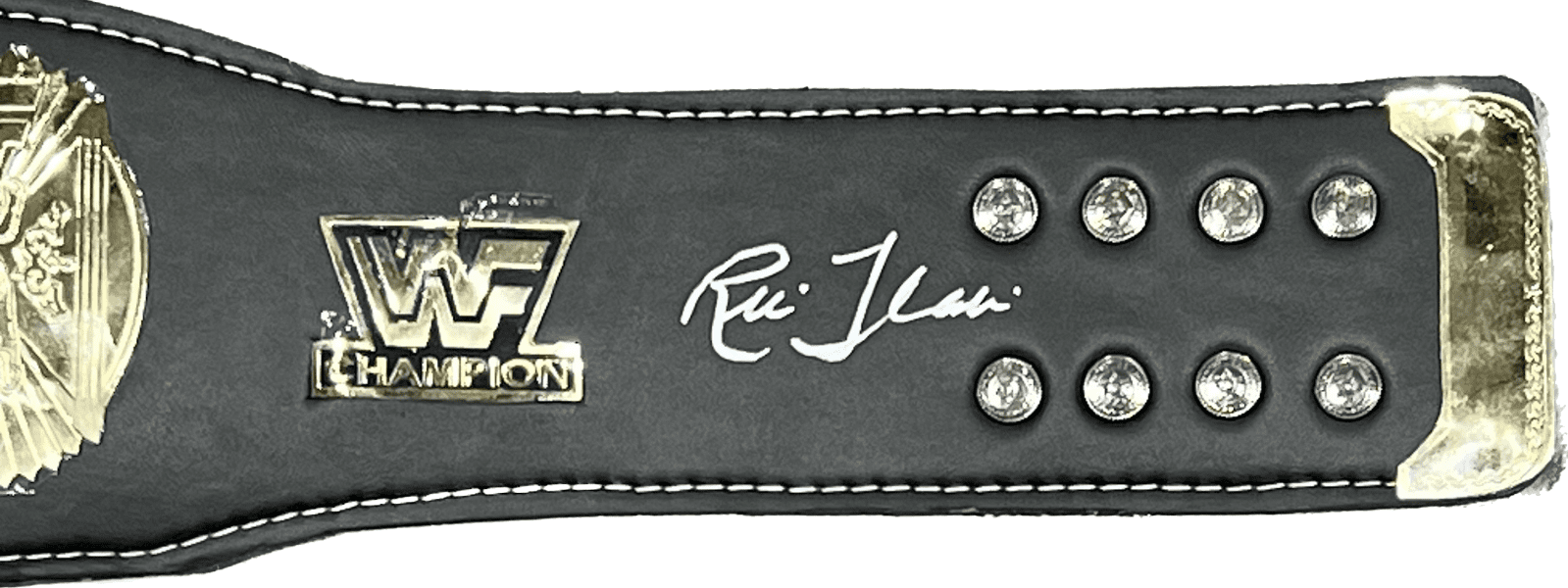 Hulk Hogan Ric Flair Signed Autographed Black & Gold Belt JSA Authentic - Image 3