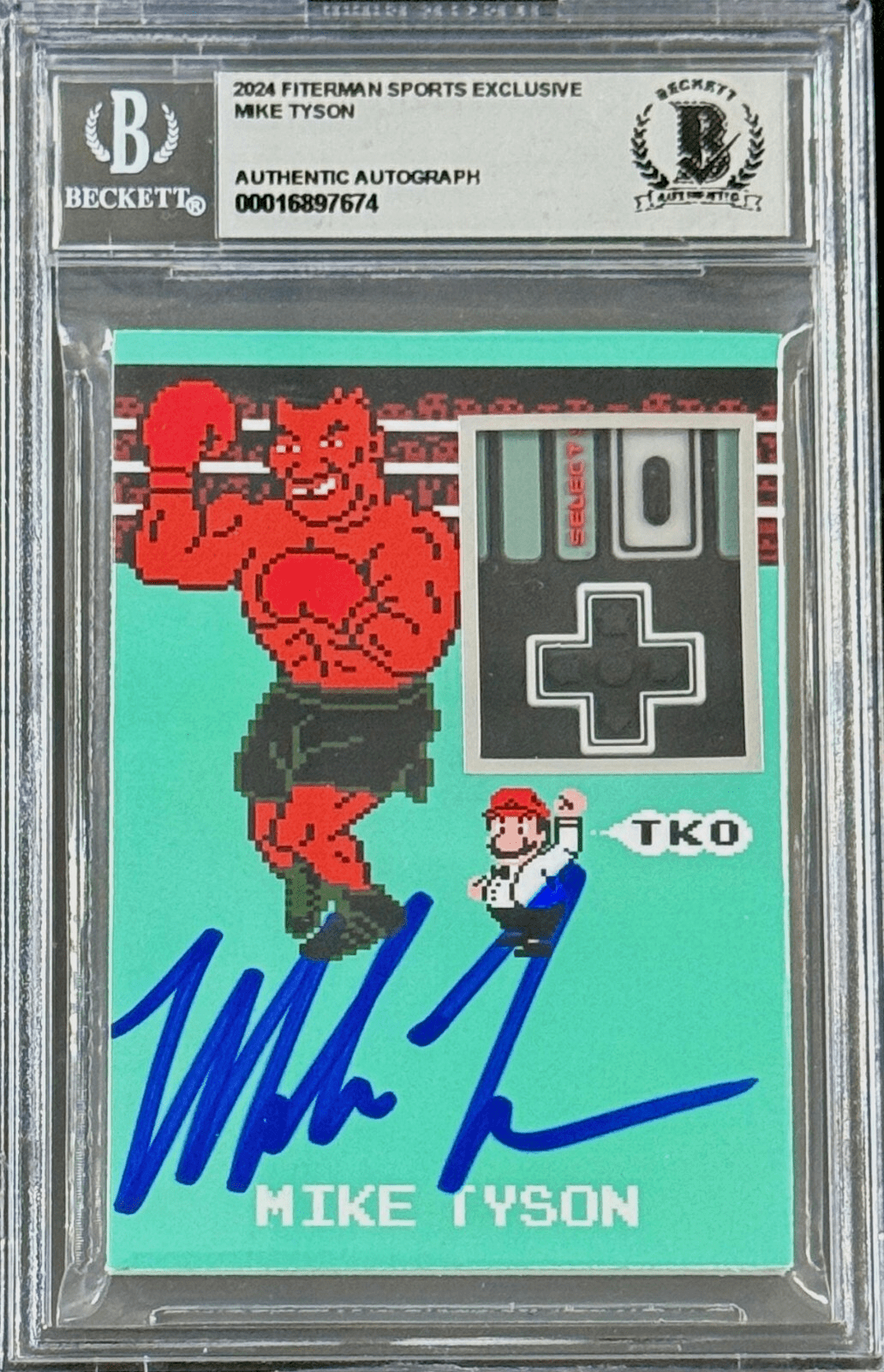 MIKE TYSON 2024 Fiterman Sports Exclusive Punch Out Signed Card BAS 16897674 (B)