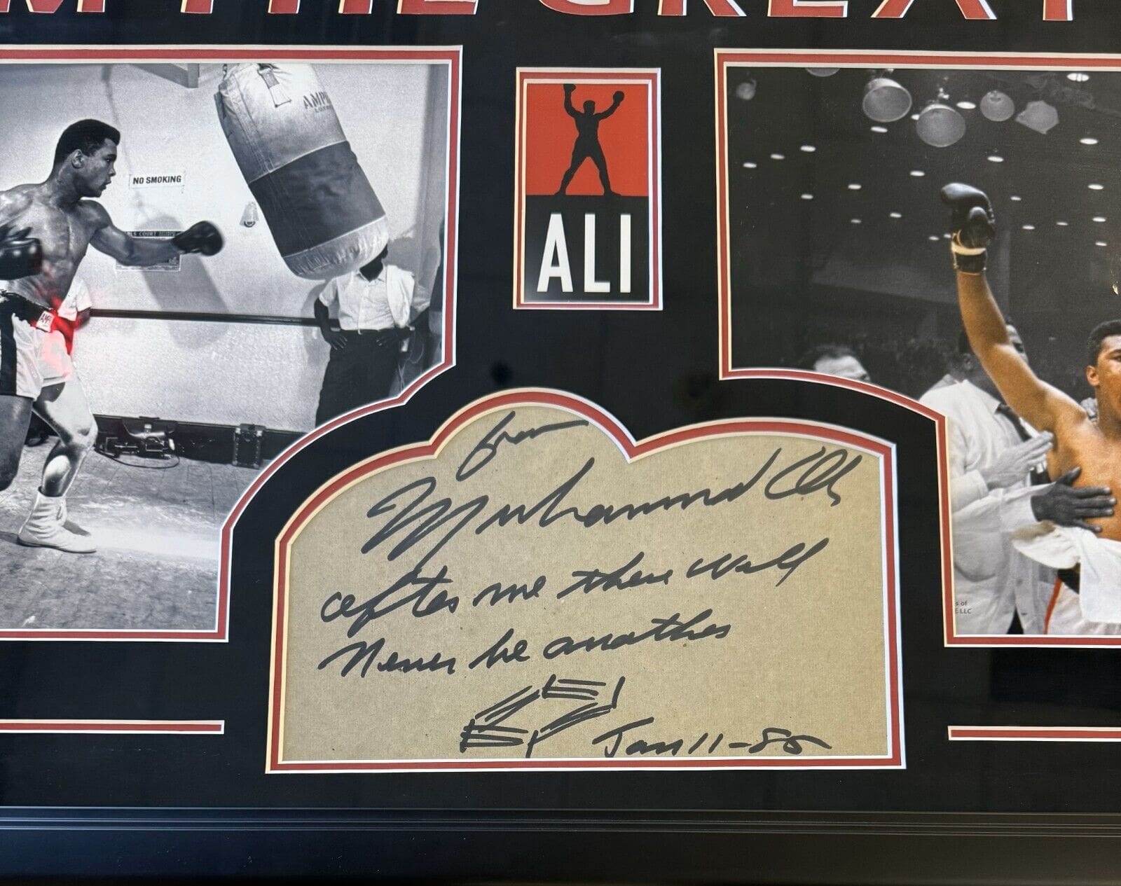 Muhammad Ali Signed Autographed Framed Cut with Sketch PSA/DNA QO9138 - Image 2