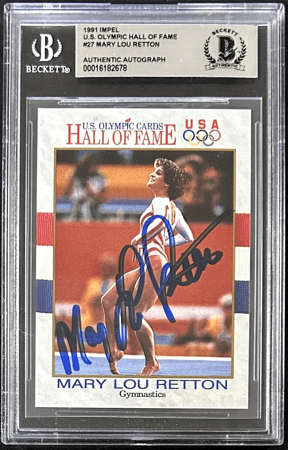 Mary Lou Retton Signed 1991 Impel U.S. Olympic Hall of Fame Card 27 BAS 16182678