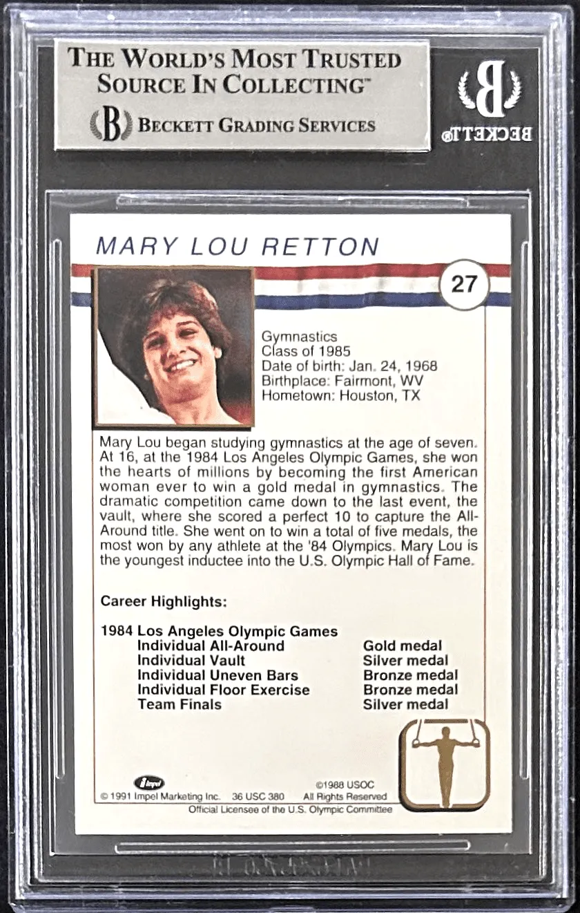Mary Lou Retton Signed 1991 Impel U.S. Olympic Hall of Fame Card 27 BAS 16182678 - Image 2