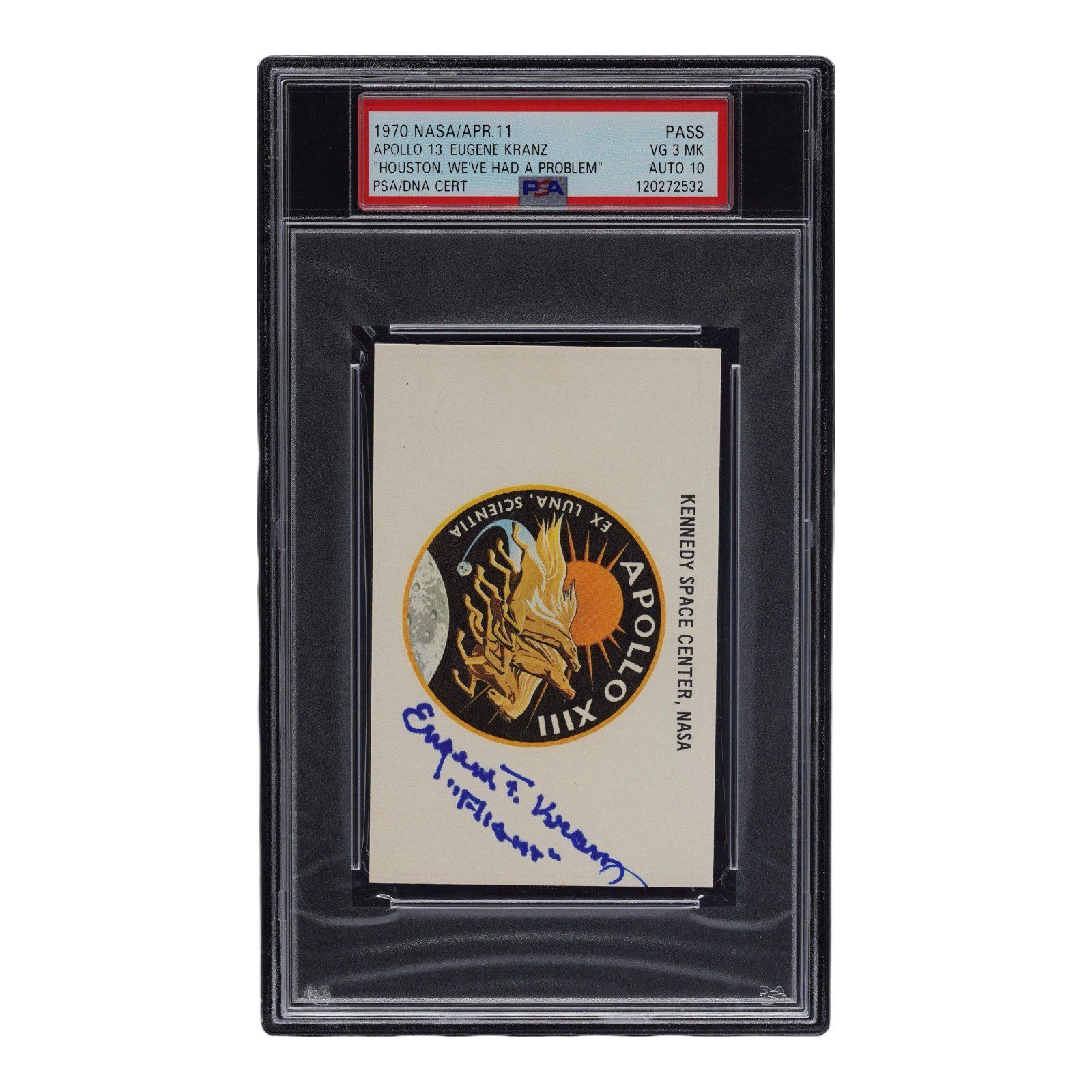EUGENE KRANZ SIGNED 1970 APOLLO 13 LAUNCH PASS NASA SPACE CENTER PSA POP 1 - Image 2
