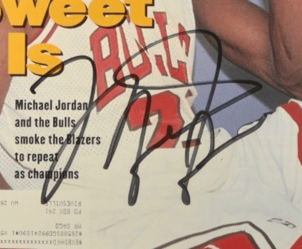 MICHAEL JORDAN SIGNED SPORTS ILLUSTRATED SUBSCRIPTION MAGAZINE 6/22/92 CGC 9.2 - Image 2