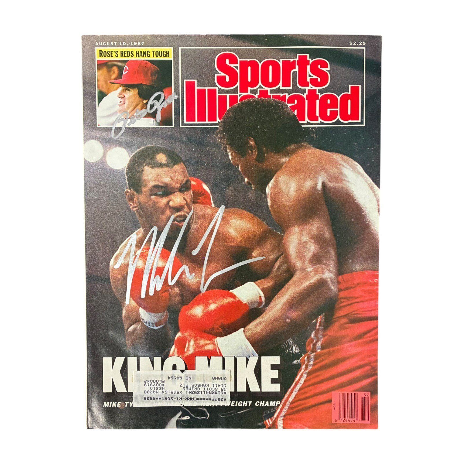 MIKE TYSON & PETE ROSE AUG. 10, 1987 SIGNED SPORTS ILLUSTRATED MAGAZINE WA308626