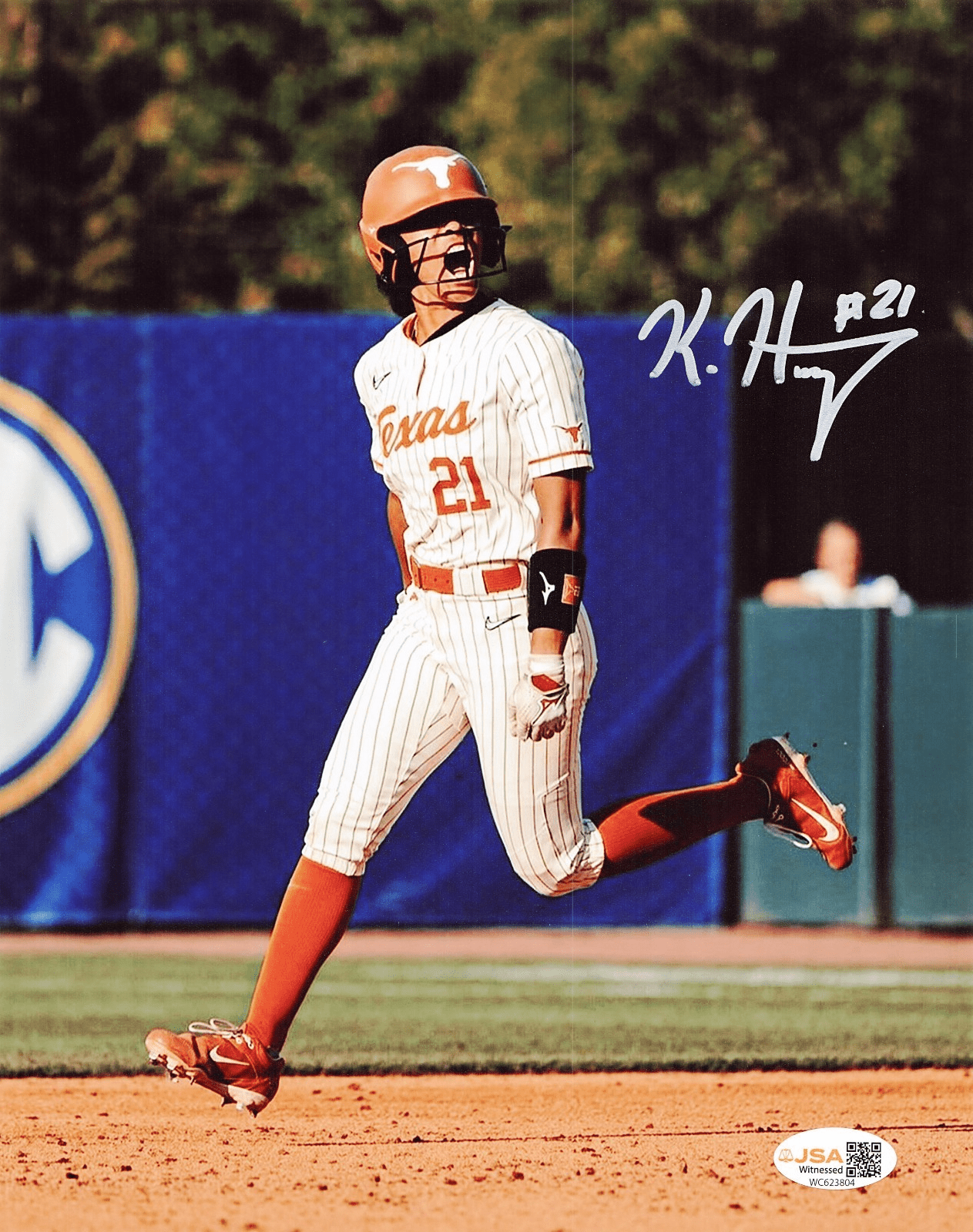 KAYDEN HENRY AUTOGRAPHED 8x10 PHOTO JSA TEXAS LONGHORNS #3