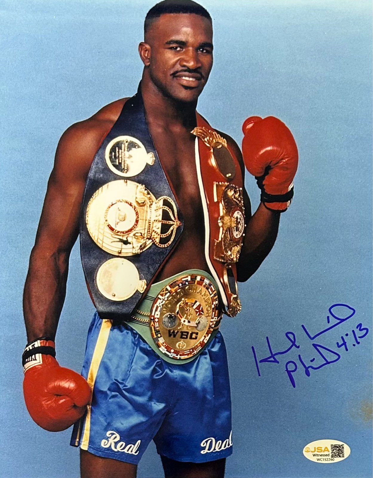 EVANDER HOLYFIELD AUTOGRAPHED 8x10 PHOTO JSA AUTHENTICATED #1