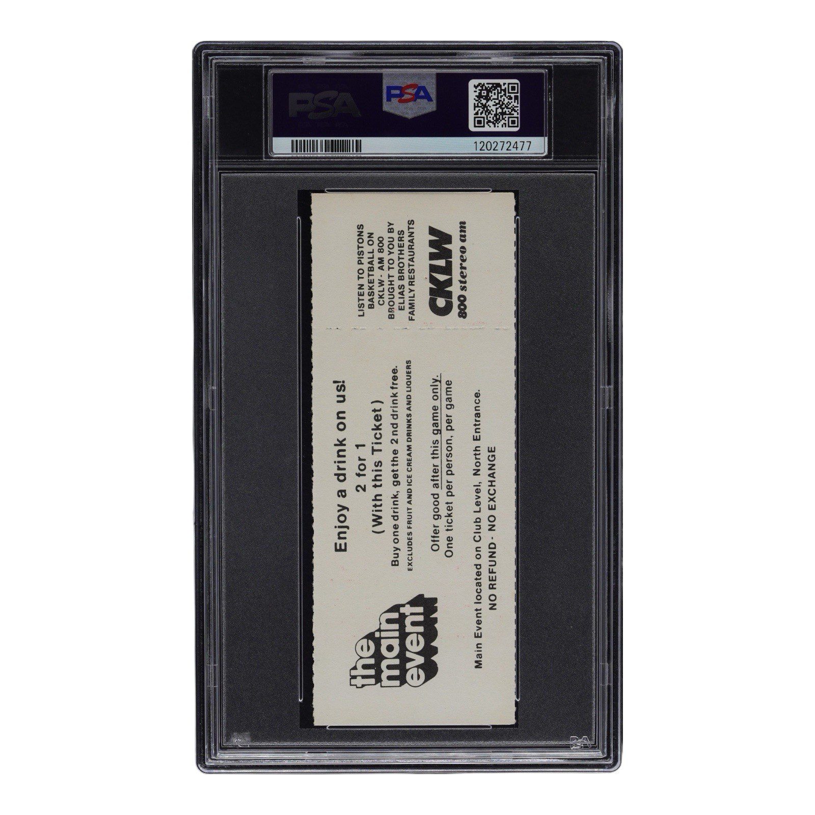 ISIAH THOMAS SIGNED BREAKS ASSIST RECORD TICKET STUB PSA VG 3 DETROIT PISTONS - Image 2