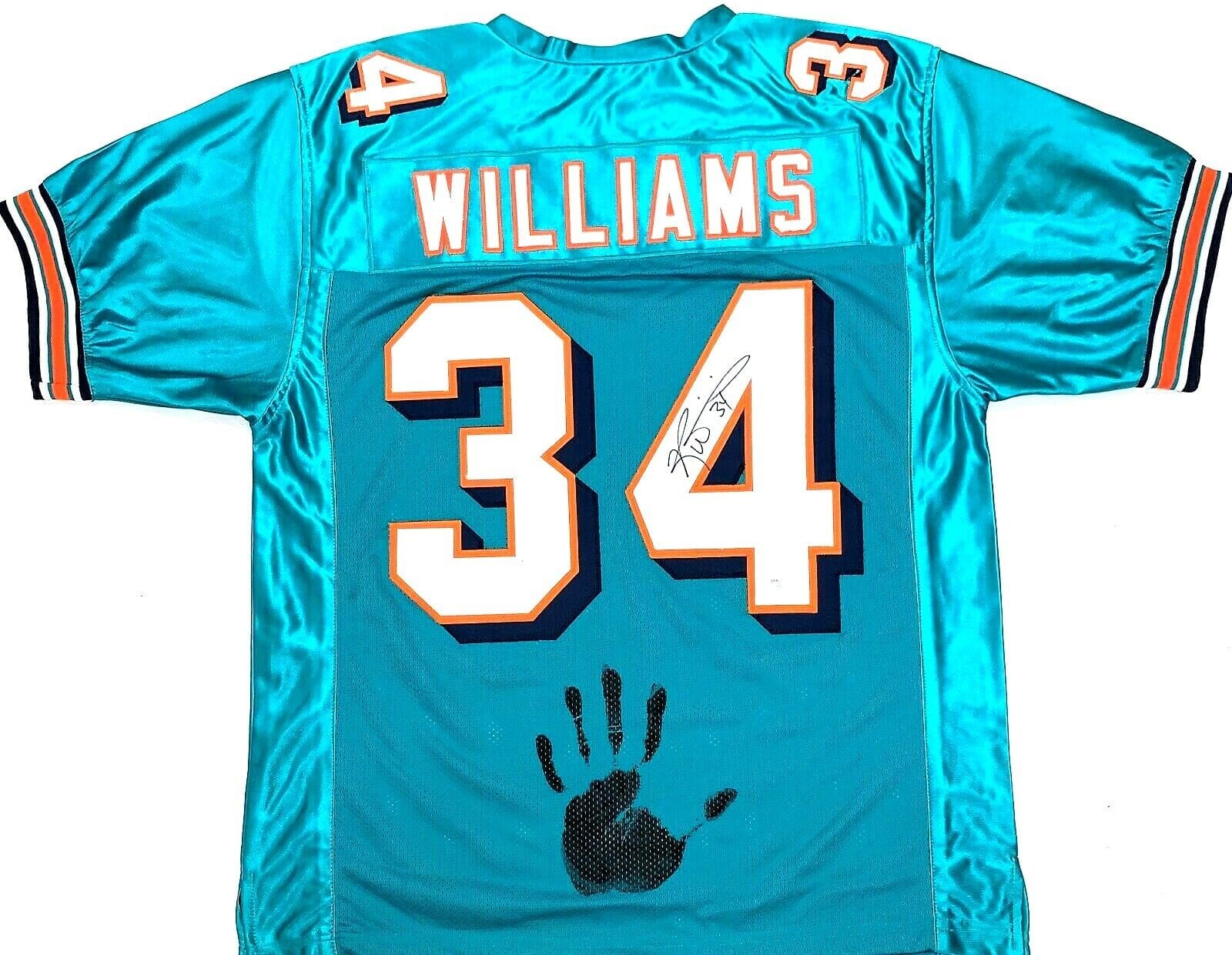 Ricky Williams Handprint Signed Autographed Green Jersey JSA Authen WPP060355