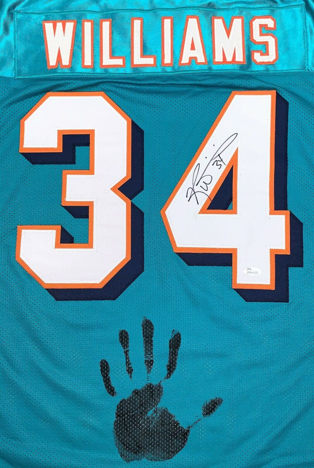 Ricky Williams Handprint Signed Autographed Green Jersey JSA Authen WPP060355 - Image 2