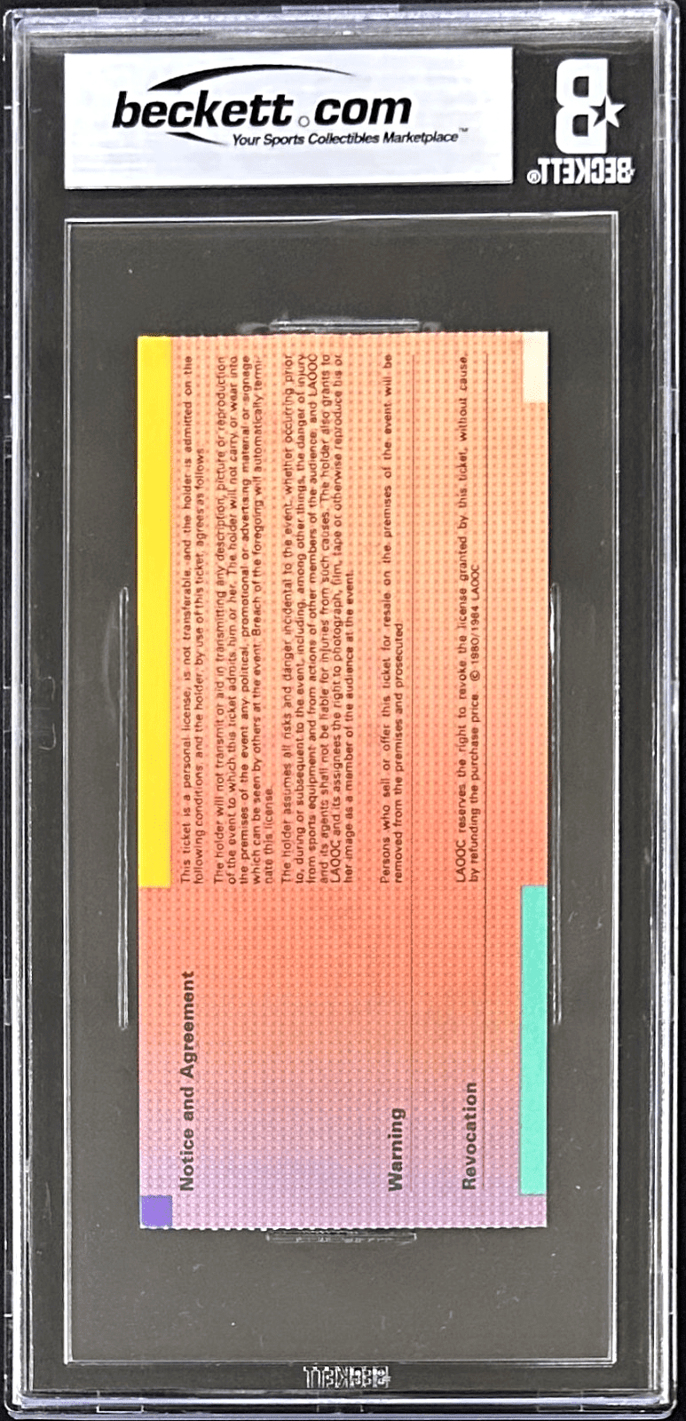 CARL LEWIS SIGNED 1984 LOS ANGELELES OLYMPICS TICKET STUB Beckett 17110118 - Image 3