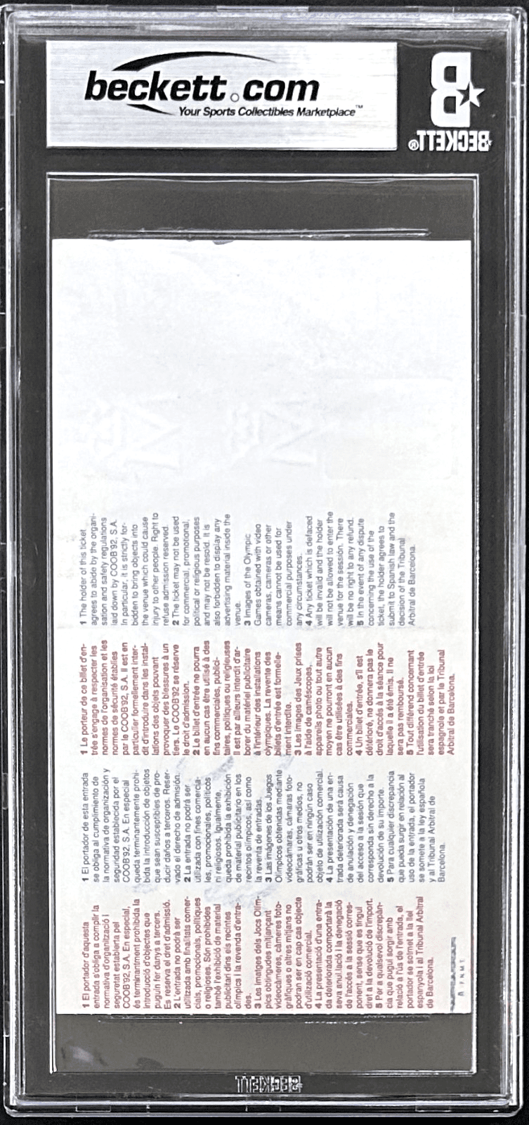 CARL LEWIS SIGNED 1992 OLYMPICS ATHLETICS MEN's LONG JUMP TICKET STUB BAS 5 EX - Image 3