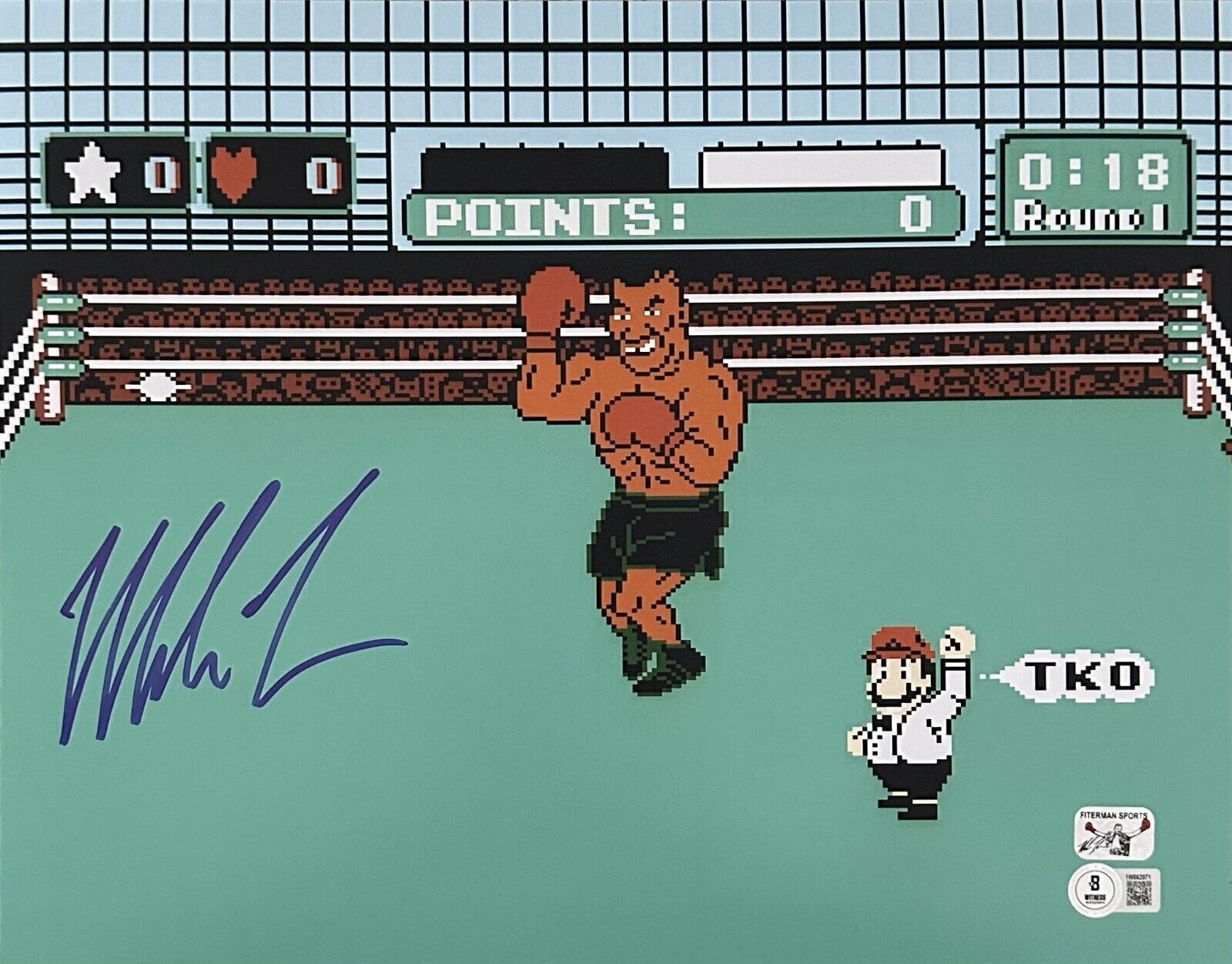 Mike Tyson Signed Photo 11x14 Beckett & Tyson Hologram Authen Punch Out #1