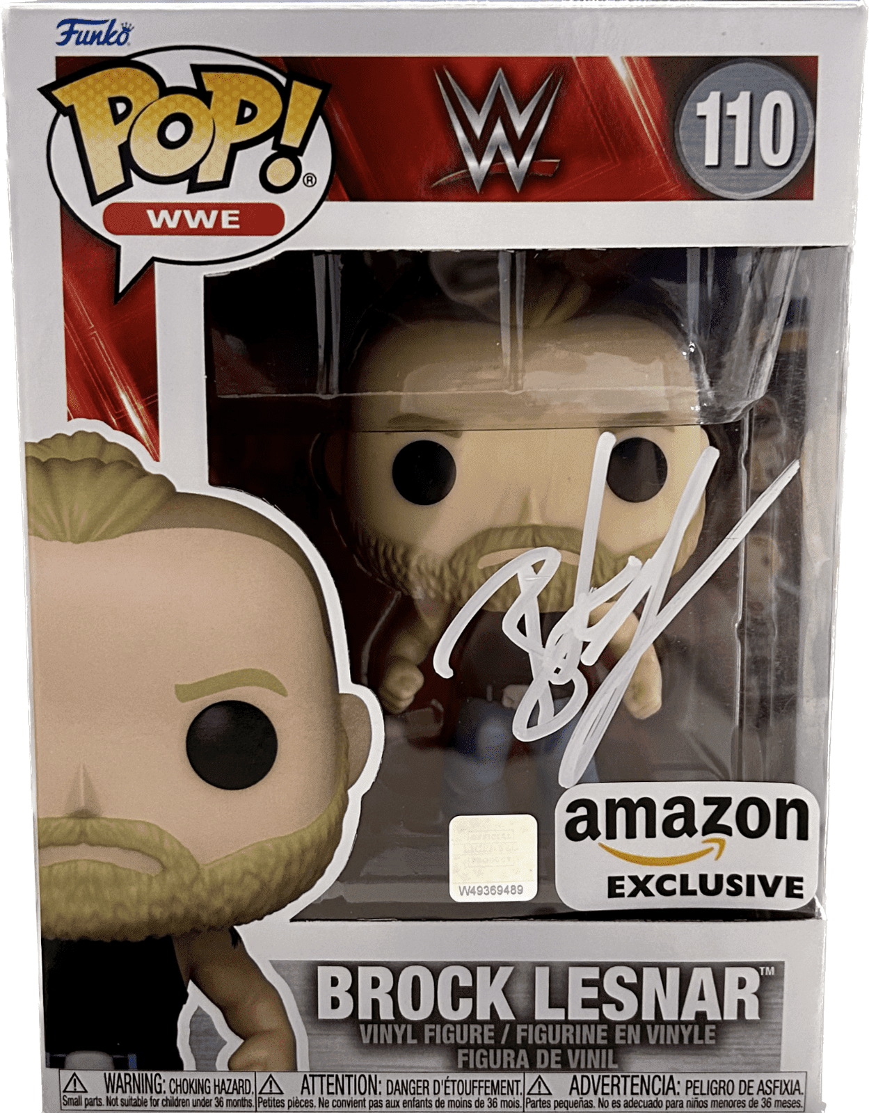 Brock Lesnar Signed Autographed Funko POP 110 JSA White | Fiterman