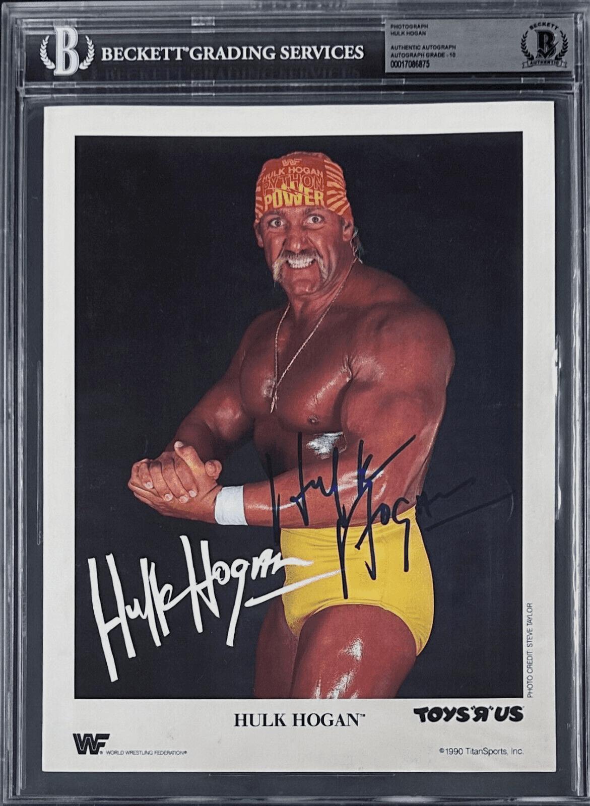 Hulk Hogan Signed Slabbed WWF Toys R Us Promo 8x10 Photo Beckett