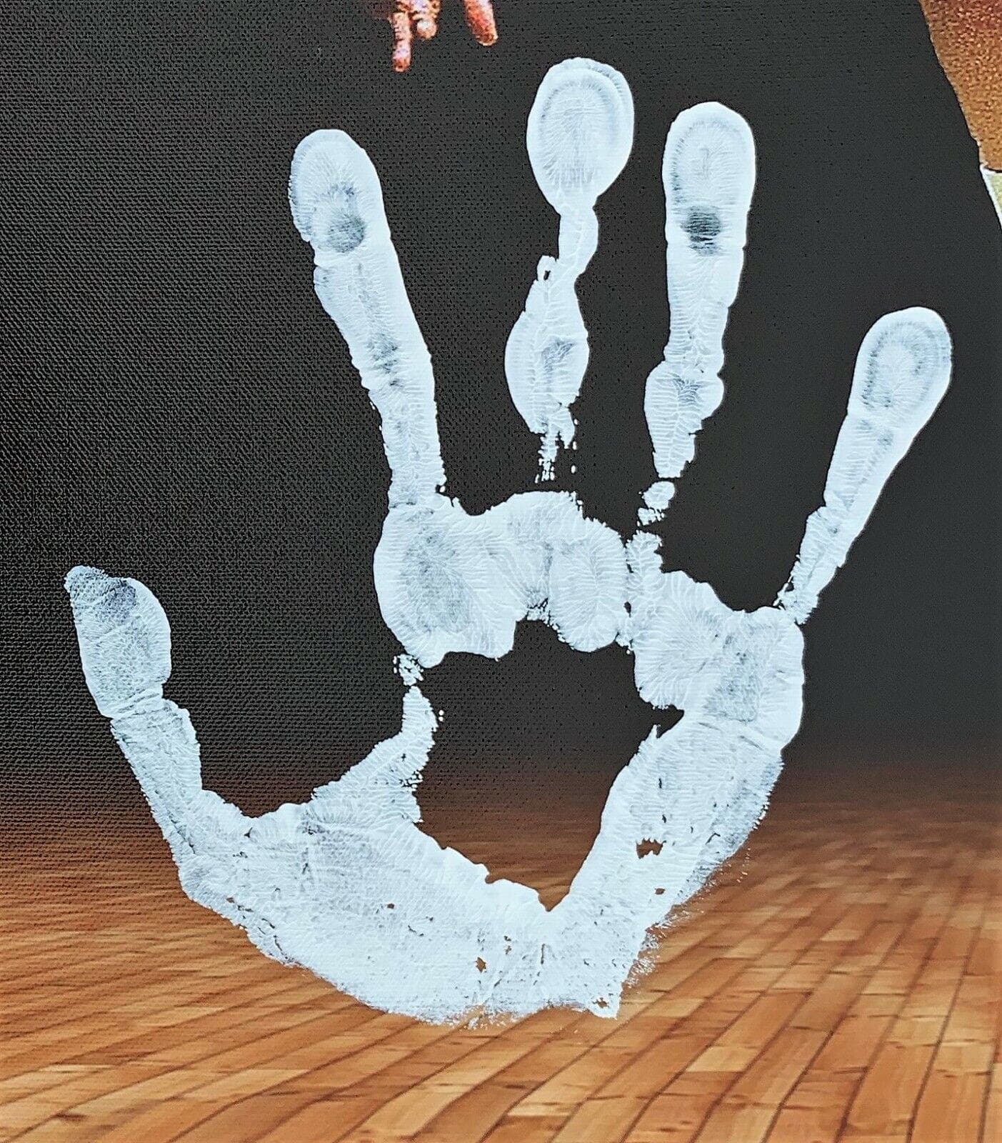 Julius Dr. J Erving Handprint Unstretched 20x36 Canvas Signed JSA
