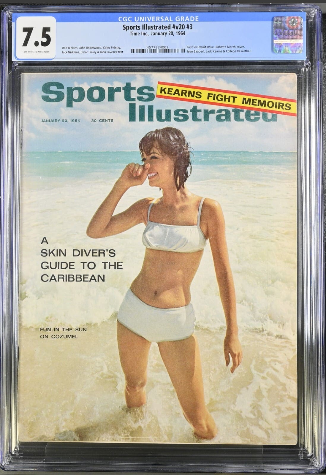1st Sports Illustrated Swimsuit Edition 1/20/64 Babette March Newsstand CGC 7.5