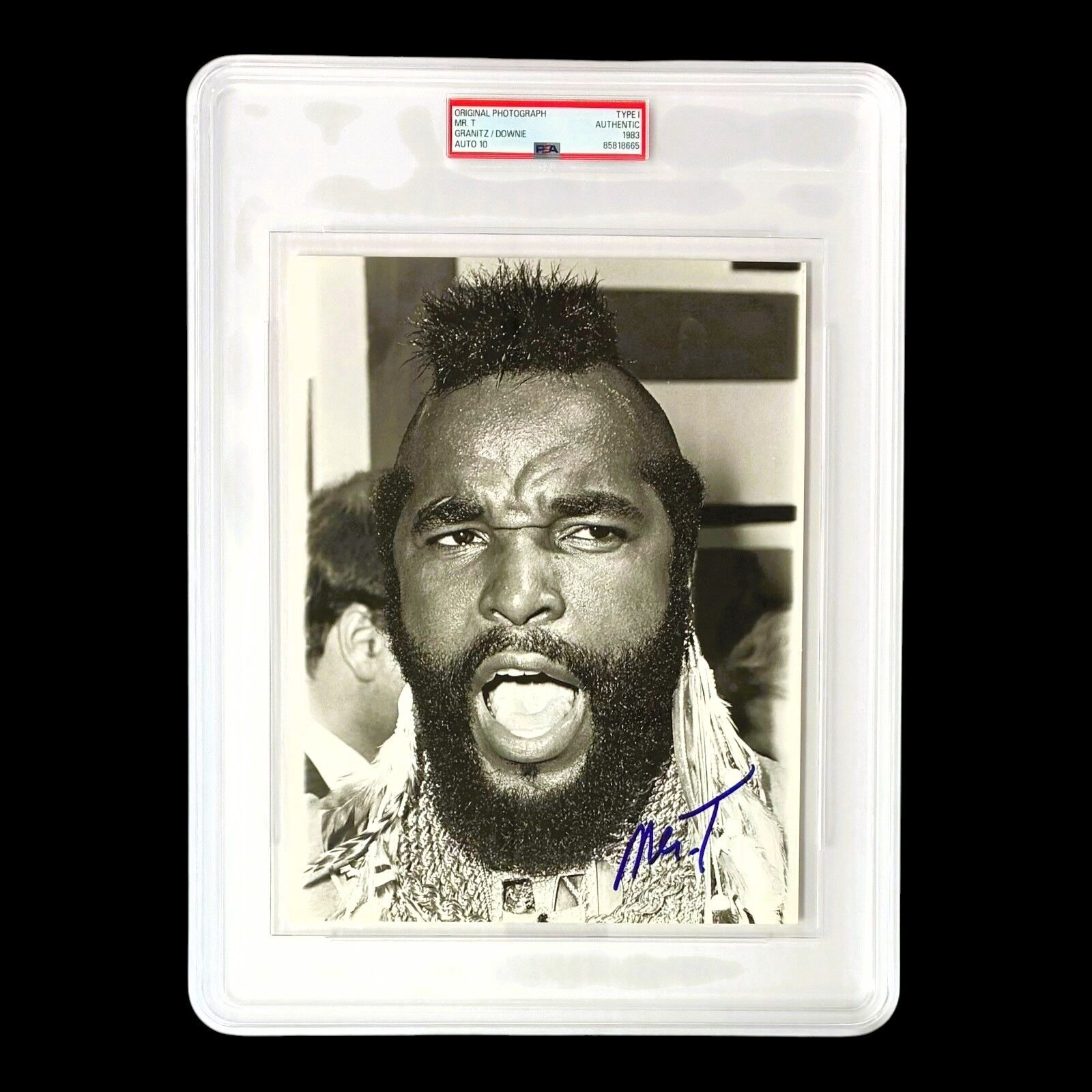 MR. T SIGNED ORIGINAL 1983 TYPE 1 PHOTOGRAPH PSA A TEAM OUT FOR DINNER BEV HILLS