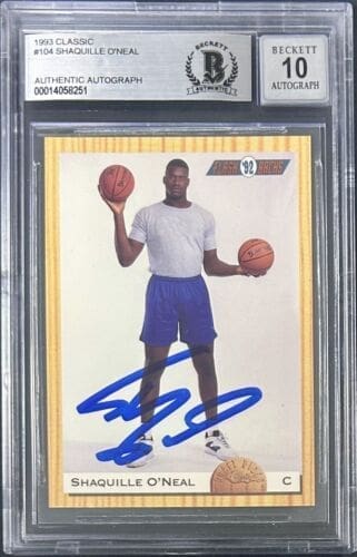 Shaquille Shaq O'Neal Signed 1993 Classic Card 104 Beckett Auto 10