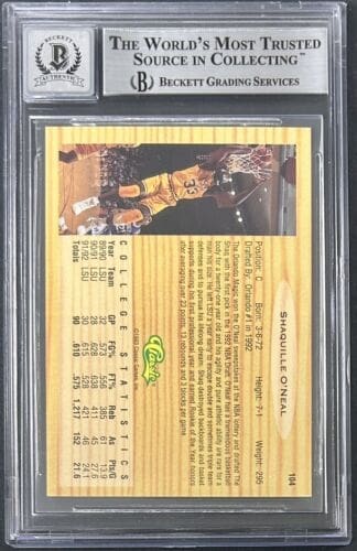 Shaquille Shaq O'Neal Signed 1993 Classic Card 104 Beckett Auto 10 - Image 2