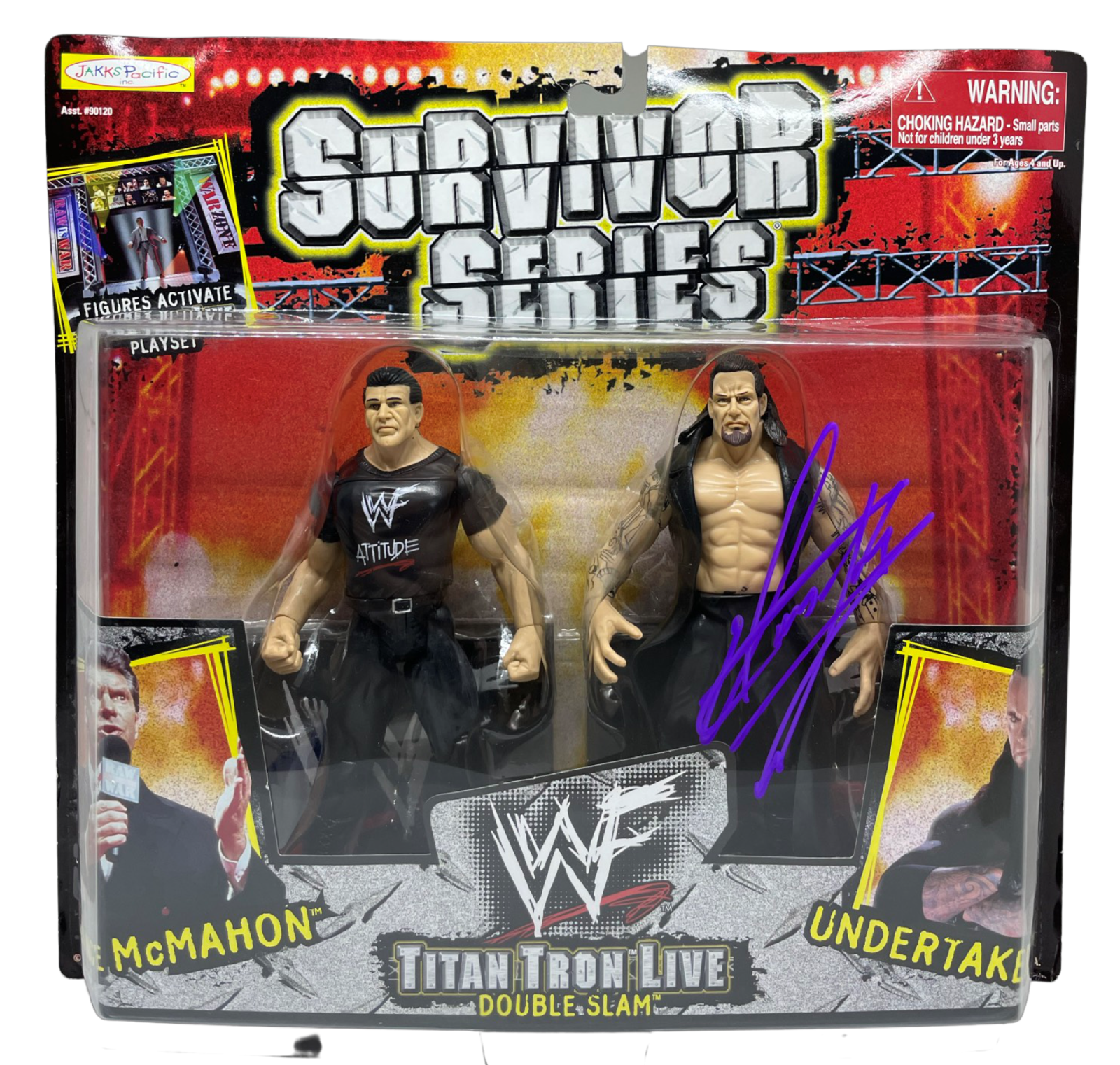 The Undertaker Signed WWE Survivor Series Action Figure JSA WIT418018 Titan Tron