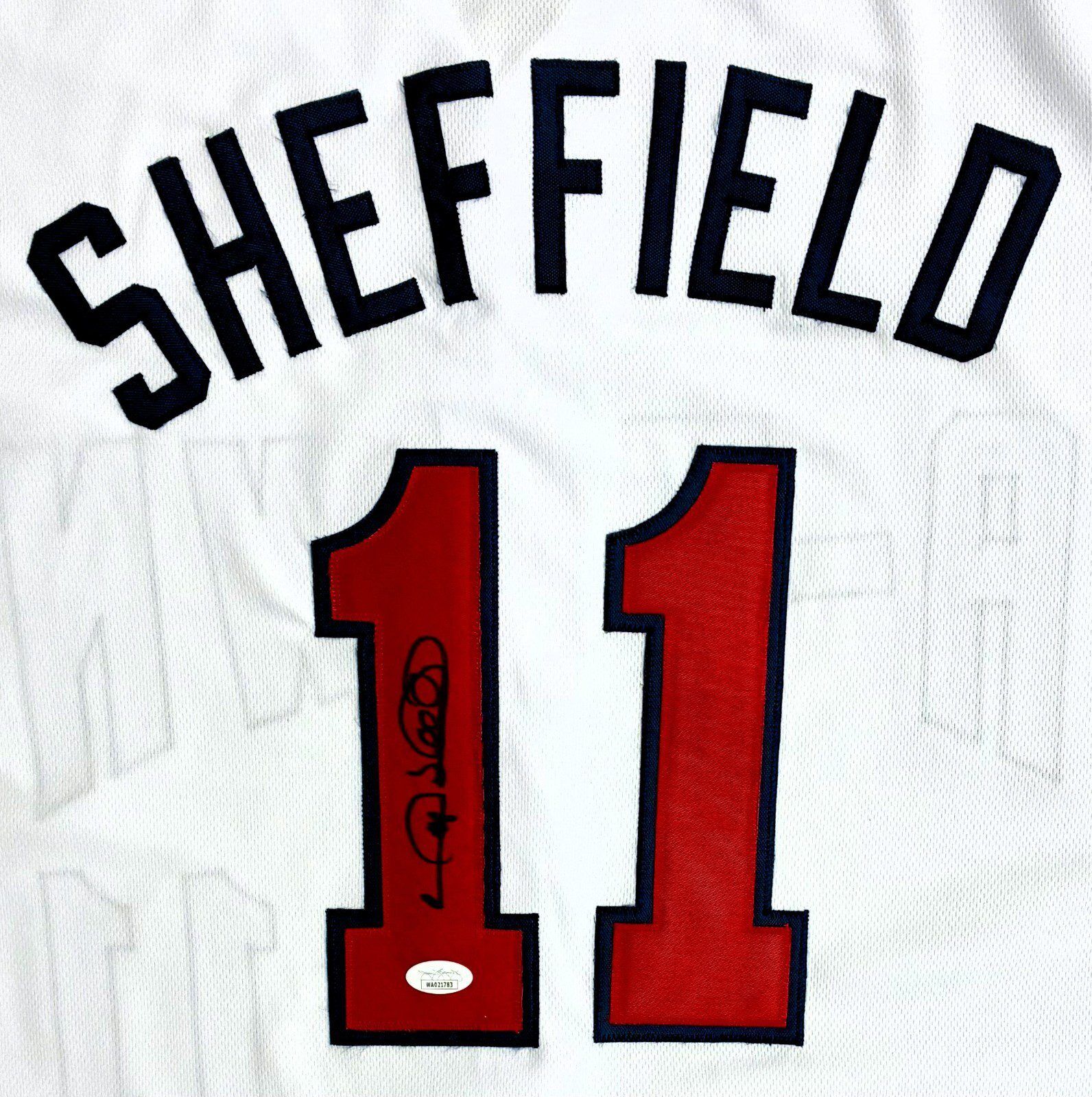 GARY SHEFFIELD AUTOGRAPHED CUSTOM WHITE/RED JERSEY JSA AUTHENTICATION - Image 2