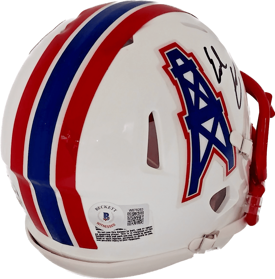 Earl Campbell Signed Houston Oilers Speed Mini Helmet Beckett Authenticated RED - Image 3