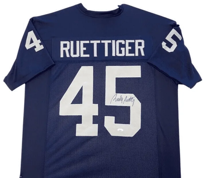 Rudy Ruettiger Signed Autographed Blue Jersey JSA Authenticated