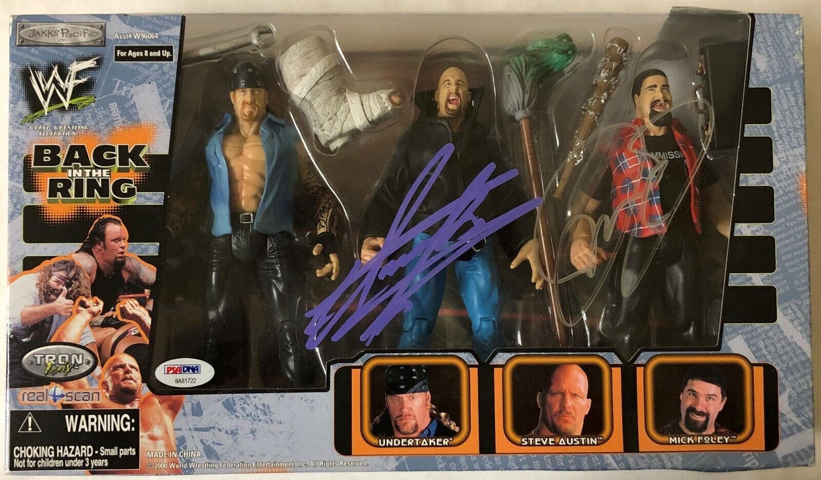 The Undertaker Mankind Signed Back In The Ring Figure PSA/DNA 8A81722