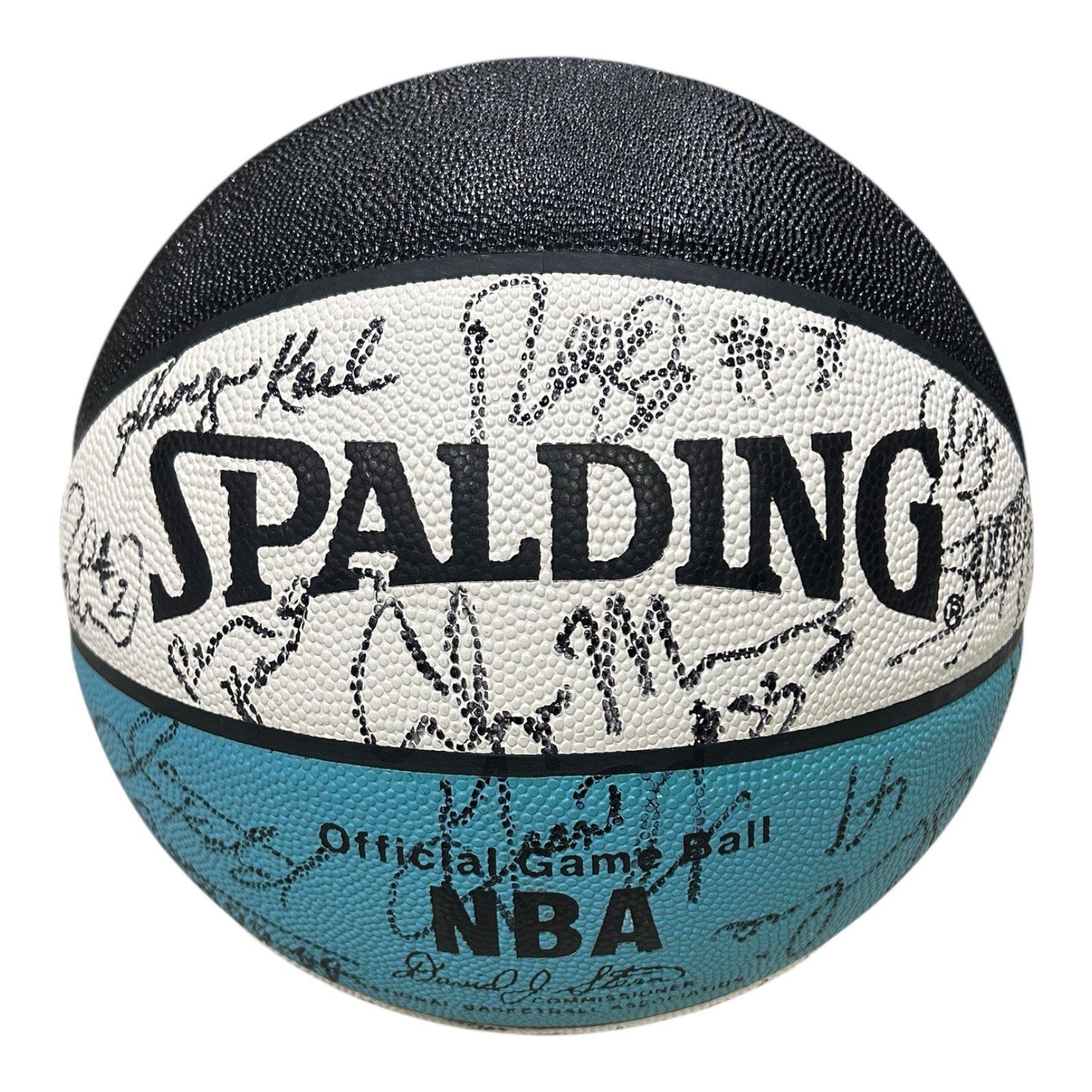 1996 NBA ALL STAR TEAM SIGNED BASKETBALL JORDAN OLAJUWON PIPPEN