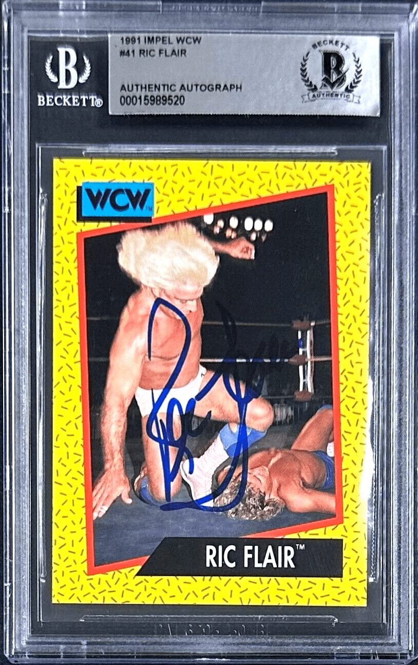 Ric Flair Signed 1991 Impel WCW Card #41 Beckett 15989520